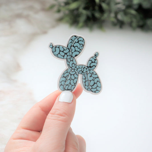 Balloon Dog Blue Wavy Patterned