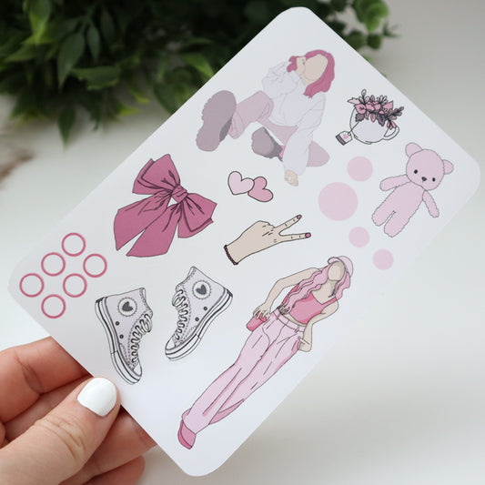 Pink Graphics Sticker Sheet